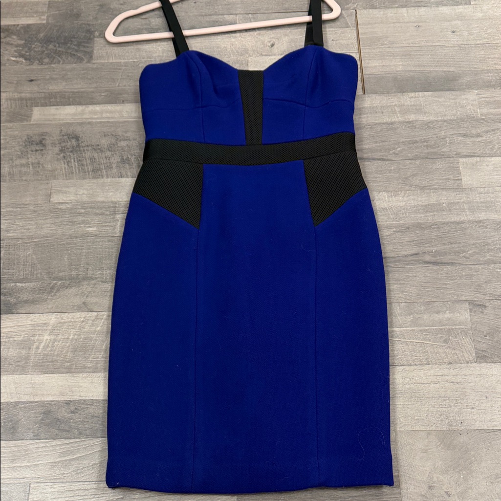 Milly Royal Blue And Black Mini Dress